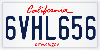 CA license plate 6VHL656