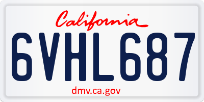 CA license plate 6VHL687