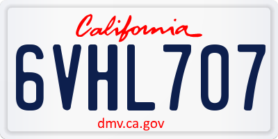 CA license plate 6VHL707