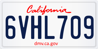 CA license plate 6VHL709