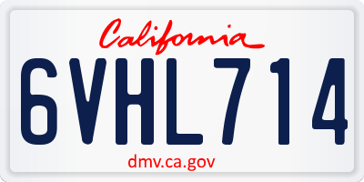 CA license plate 6VHL714