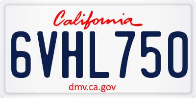 CA license plate 6VHL750