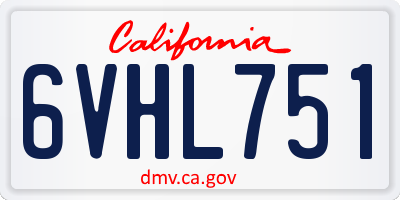CA license plate 6VHL751