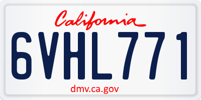 CA license plate 6VHL771