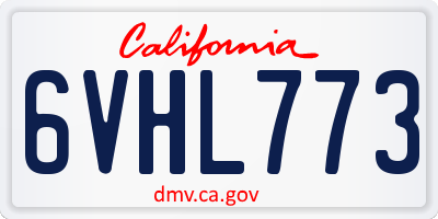 CA license plate 6VHL773