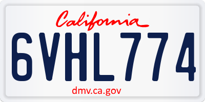 CA license plate 6VHL774