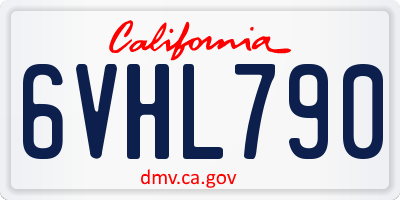 CA license plate 6VHL790