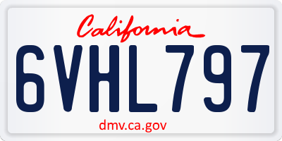 CA license plate 6VHL797