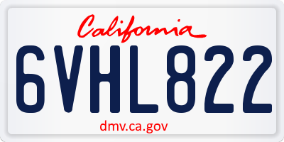 CA license plate 6VHL822