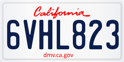 CA license plate 6VHL823