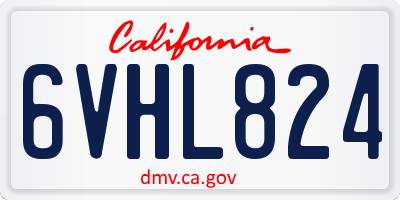 CA license plate 6VHL824