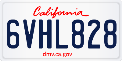 CA license plate 6VHL828