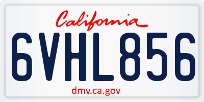 CA license plate 6VHL856