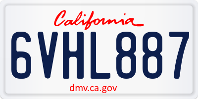 CA license plate 6VHL887