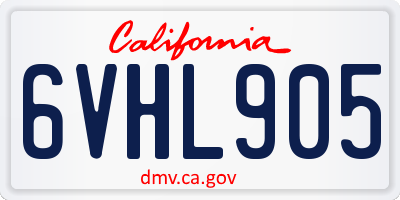 CA license plate 6VHL905