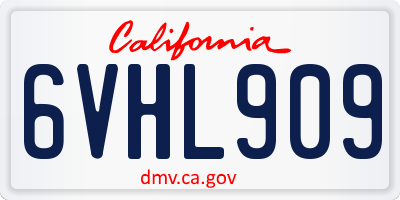 CA license plate 6VHL909
