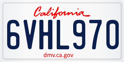 CA license plate 6VHL970