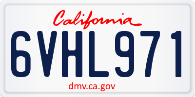 CA license plate 6VHL971