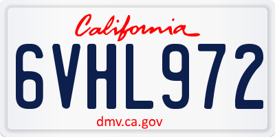 CA license plate 6VHL972