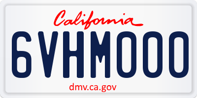 CA license plate 6VHM000