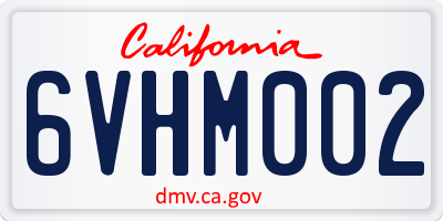 CA license plate 6VHM002