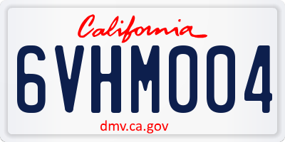 CA license plate 6VHM004