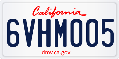 CA license plate 6VHM005