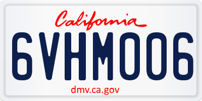 CA license plate 6VHM006
