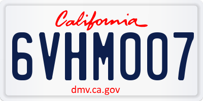 CA license plate 6VHM007