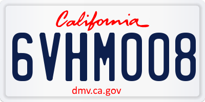 CA license plate 6VHM008