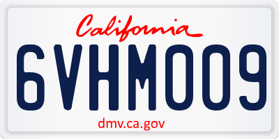 CA license plate 6VHM009