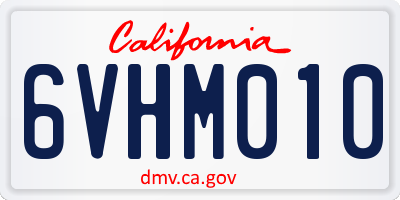 CA license plate 6VHM010