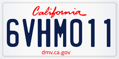 CA license plate 6VHM011