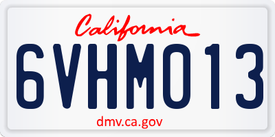 CA license plate 6VHM013