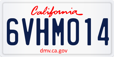 CA license plate 6VHM014
