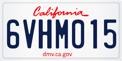 CA license plate 6VHM015