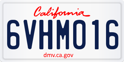 CA license plate 6VHM016