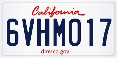 CA license plate 6VHM017