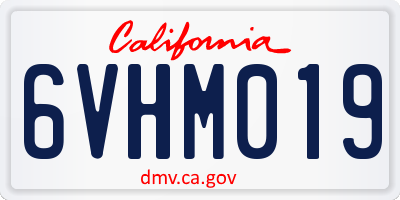 CA license plate 6VHM019