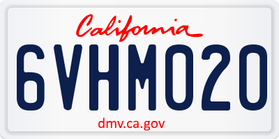 CA license plate 6VHM020