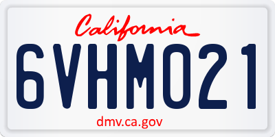 CA license plate 6VHM021
