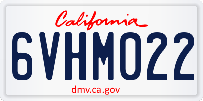 CA license plate 6VHM022