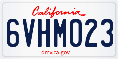 CA license plate 6VHM023