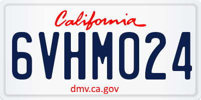 CA license plate 6VHM024