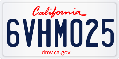 CA license plate 6VHM025