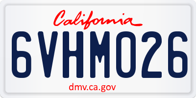 CA license plate 6VHM026