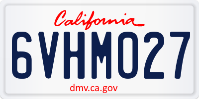 CA license plate 6VHM027