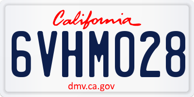 CA license plate 6VHM028