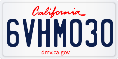CA license plate 6VHM030