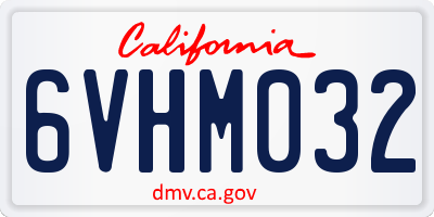 CA license plate 6VHM032